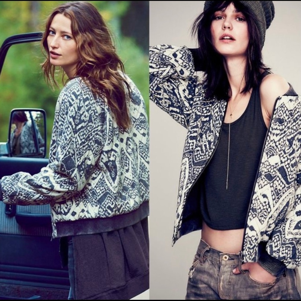 Free People “Love Story” Quilted Bomber Jacket